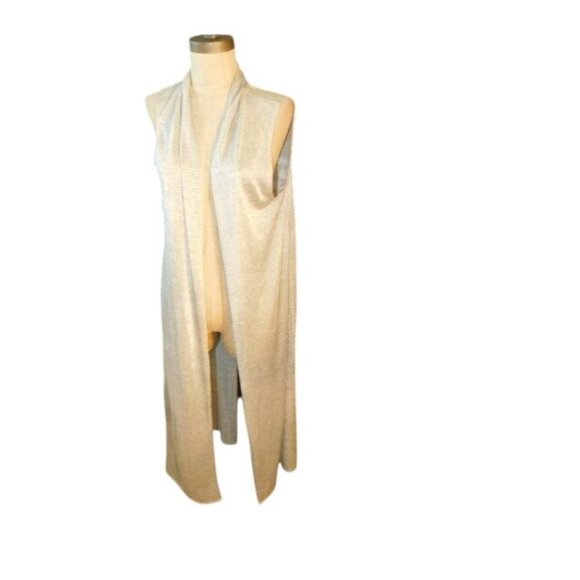 White House Black Market WHBM Size LP large Petite Sheer Knit Vest Top - Picture 3 of 4